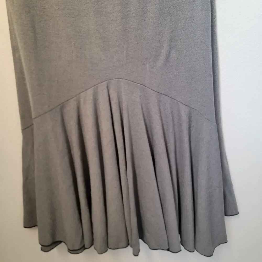 Vintage Y2K Made in USA Grey Maxi‎ Flowy Tiered Skirt XL Witchy Grunge Emo Fairy